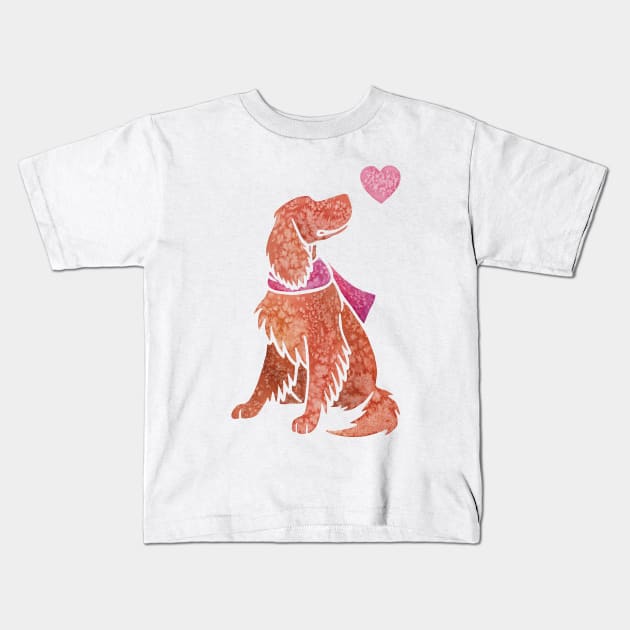 Watercolour Irish Setter Kids T-Shirt by animalartbyjess